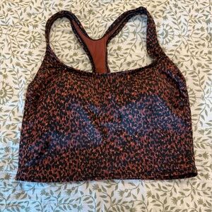 Rust and Black Print Athletic Top Top